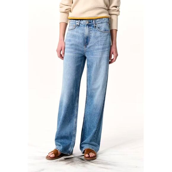 Rag & Bone Women's Audrey Featherweight Logan Wide-Leg Jeans Size 31 - Picture 1 of 14